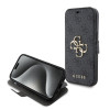 Coque portefeuille Guess 4G Big Metal Logo pour Apple iPhone 15 - Gris 0