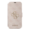 Coque portefeuille Guess 4G Big Metal Logo pour Apple iPhone 15 - Rose 2