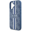 Coque arrière rigide Guess 4G Printed Stripes avec MagSafe pour Apple iPhone 16 - Bleu 4
