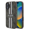 Coque arrière rigide Guess 4G Printed Stripes avec MagSafe pour Apple iPhone 16 - Marron 0