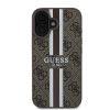 Coque arrière rigide Guess 4G Printed Stripes avec MagSafe pour Apple iPhone 16 - Marron 2