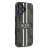 Coque arrière rigide Guess 4G Printed Stripes avec MagSafe pour Apple iPhone 16 Plus - Marron 3