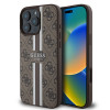 Coque arrière rigide Guess 4G Printed Stripes avec MagSafe pour Apple iPhone 16 Pro - Marron 0