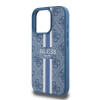 Coque arrière rigide Guess 4G Printed Stripes avec MagSafe pour Apple iPhone 16 Pro Max - Bleu 3