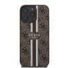 Coque arrière rigide Guess 4G Printed Stripes avec MagSafe pour Apple iPhone 16 Pro Max - Marron 2