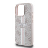 Coque arrière rigide Guess 4G Printed Stripes avec MagSafe pour Apple iPhone 16 Pro - Rose 4