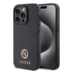 Coque arrière rigide Guess 4G Strass Metal Logo pour Apple iPhone 15 Pro Max - Noir