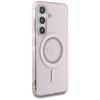 Coque arrière Guess IML Rhinestones avec MagSafe pour Samsung Galaxy S25 - Rose 2