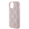 Coque arrière Guess Quilted Puffed Metal Logo pour Apple iPhone 15 - Rose 3