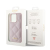 Coque arrière Guess Quilted Puffed Metal Logo pour Apple iPhone 15 Pro - Rose 5
