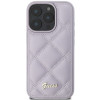 Coque arrière Guess Quilted Puffed Metal Logo pour Apple iPhone 16 Pro Max - Violet 2