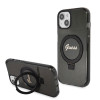 Coque arrière Guess Ring Stand Script Glitter avec MagSafe pour Apple iPhone 15 Plus - Noir 0