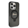 Coque arrière Guess Ring Stand Script Glitter avec MagSafe pour Apple iPhone 15 Pro - Noir 3