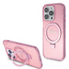 Coque arrière Guess Ring Stand Script Glitter avec MagSafe pour Apple iPhone 15 Pro Max - Rose 0