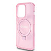 Coque arrière Guess Ring Stand Script Glitter avec MagSafe pour Apple iPhone 15 Pro Max - Rose 4