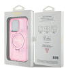 Coque arrière Guess Ring Stand Script Glitter avec MagSafe pour Apple iPhone 15 Pro Max - Rose 6
