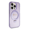 Coque arrière Guess Ring Stand Script Glitter avec MagSafe pour Apple iPhone 15 Pro Max - Violet 3
