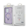 Coque arrière Guess Ring Stand Script Glitter avec MagSafe pour Apple iPhone 15 Pro Max - Violet 6