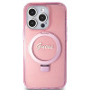 Coque arrière Guess Ring Stand Script Glitter avec MagSafe pour Apple iPhone 15 Pro - Rose 2