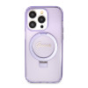 Coque arrière Guess Ring Stand Script Glitter avec MagSafe pour Apple iPhone 15 Pro - Violet 2