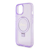Coque arrière Guess Ring Stand Script Glitter avec MagSafe pour Apple iPhone 15 - Violet 4