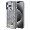 Coque arrière Guess Sequin Script Metal pour Apple iPhone 15 Pro - Argent 0