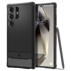 Coque arrière Spigen Rugged Armor pour Samsung Galaxy S24 Ultra - Noir