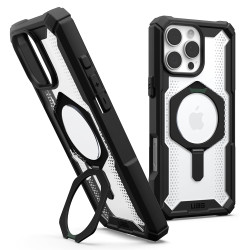 Coque arrière UAG Plasma XTE Kickstand avec MagSafe pour Apple iPhone 16 Pro - Transparent/Noir