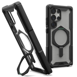 Coque arrière UAG Plasma XTE Kickstand avec MagSafe pour Samsung Galaxy S25 Ultra - Transparent/Noir
