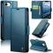 Coque portefeuille CASEME Litchi Texture pour Apple iPhone 17e/16e - Bleu