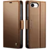 Coque portefeuille CASEME Litchi Texture pour Apple iPhone 17e/16e - Marron 5