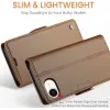 Coque portefeuille CASEME Litchi Texture pour Apple iPhone 17e/16e - Marron 11