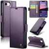 Coque portefeuille CASEME Litchi Texture pour Apple iPhone 17e/16e - Violet