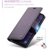 Coque portefeuille CASEME Litchi Texture pour Apple iPhone 17e/16e - Violet 12