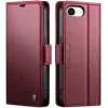 Coque portefeuille CASEME Litchi Texture pour Apple iPhone 17e/16e - Rouge 5