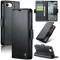Coque portefeuille CASEME Litchi Texture pour Apple iPhone 17e/16e - Noir