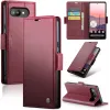 Coque portefeuille CASEME Litchi Texture pour Google Pixel 9a - Rouge 0