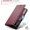 Coque portefeuille CASEME Litchi Texture pour Google Pixel 9a - Rouge 1