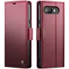 Coque portefeuille CASEME Litchi Texture pour Google Pixel 9a - Rouge 4
