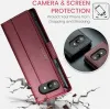 Coque portefeuille CASEME Litchi Texture pour Google Pixel 9a - Rouge 9