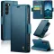 Coque portefeuille CASEME Litchi Texture pour Samsung Galaxy S25 - Bleu