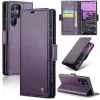 Coque portefeuille CASEME Litchi Texture pour Samsung Galaxy S25 Ultra - Violet