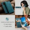 Coque portefeuille CASEME Retro Texture pour OnePlus 13 - Bleu 9