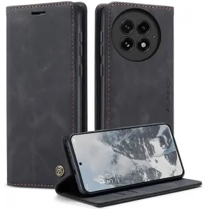 Coque portefeuille CASEME Retro Texture pour OnePlus 13 - Noir