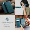 Coque portefeuille CASEME Retro Texture pour Apple iPhone 17e/16e - Bleu 8