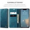 Coque portefeuille CASEME Retro Texture pour Apple iPhone 17e/16e - Bleu 11