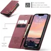 Coque portefeuille CASEME Retro Texture pour Apple iPhone 17e/16e - Bordeaux 2