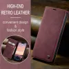 Coque portefeuille CASEME Retro Texture pour Apple iPhone 17e/16e - Bordeaux 8