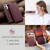 Coque portefeuille CASEME Retro Texture pour Oppo Reno13 - Bordeaux 4