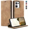 Coque portefeuille CASEME Retro Texture pour Oppo Reno13 - Marron clair